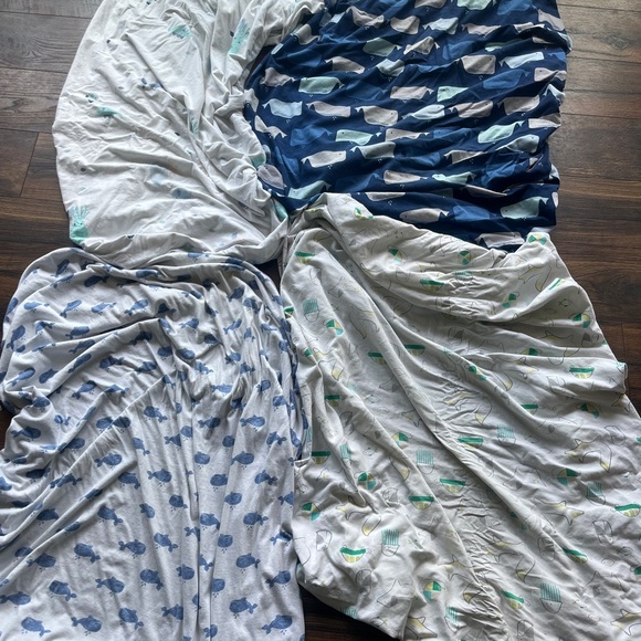 Cloud Island Whale and Boat Bedding Set - Blue, Green, and Gray - Picture 1 of 5